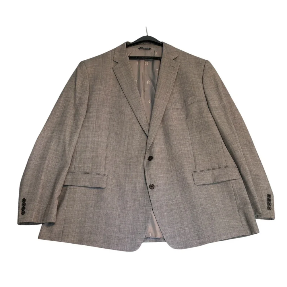 Ralph Lauren Blazer Sport Coat Mens 46R‎ Gray Glen Plaid Two Button Jacket